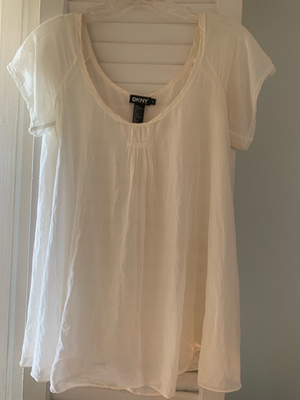 DKNY Sheer Summer Babydoll Blouse / Beach Cover Up
